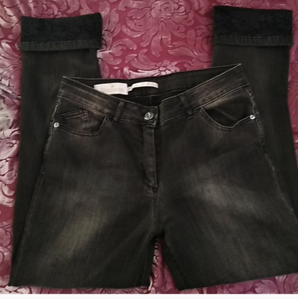 From Italy Lace embellished jeans